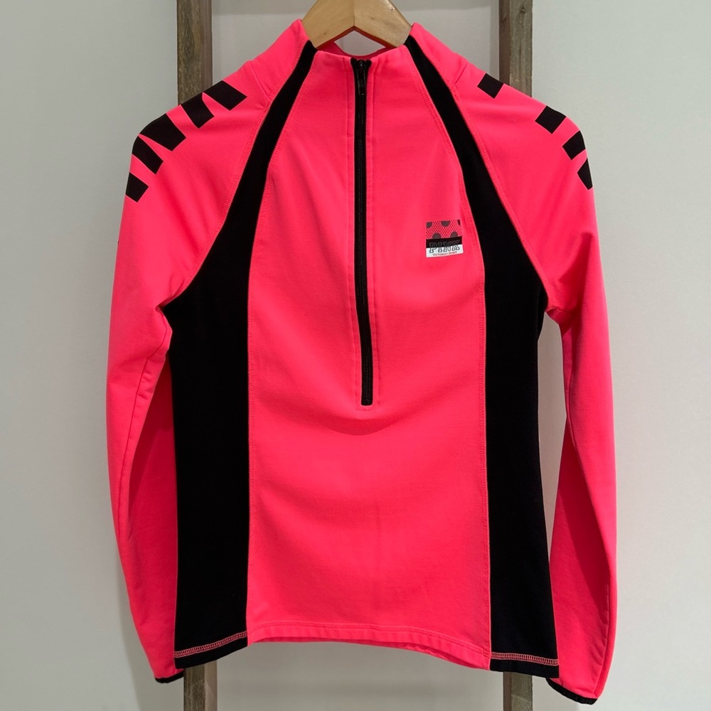 Victoria's Secret Ultimate Pink Black Pullover Workout Jacket 1/2 ZIP Size XS